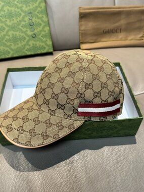 Gucci Beige Monogram Baseball Cap